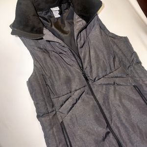 Champion men's slate gray zipper puffer vest M